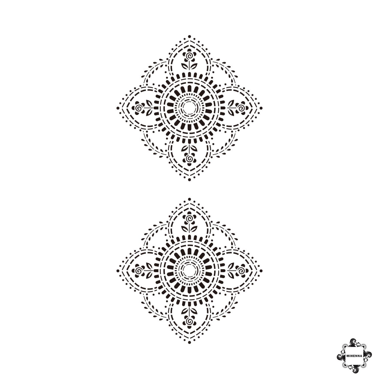 Blooms - mandala henna tattoo stencil