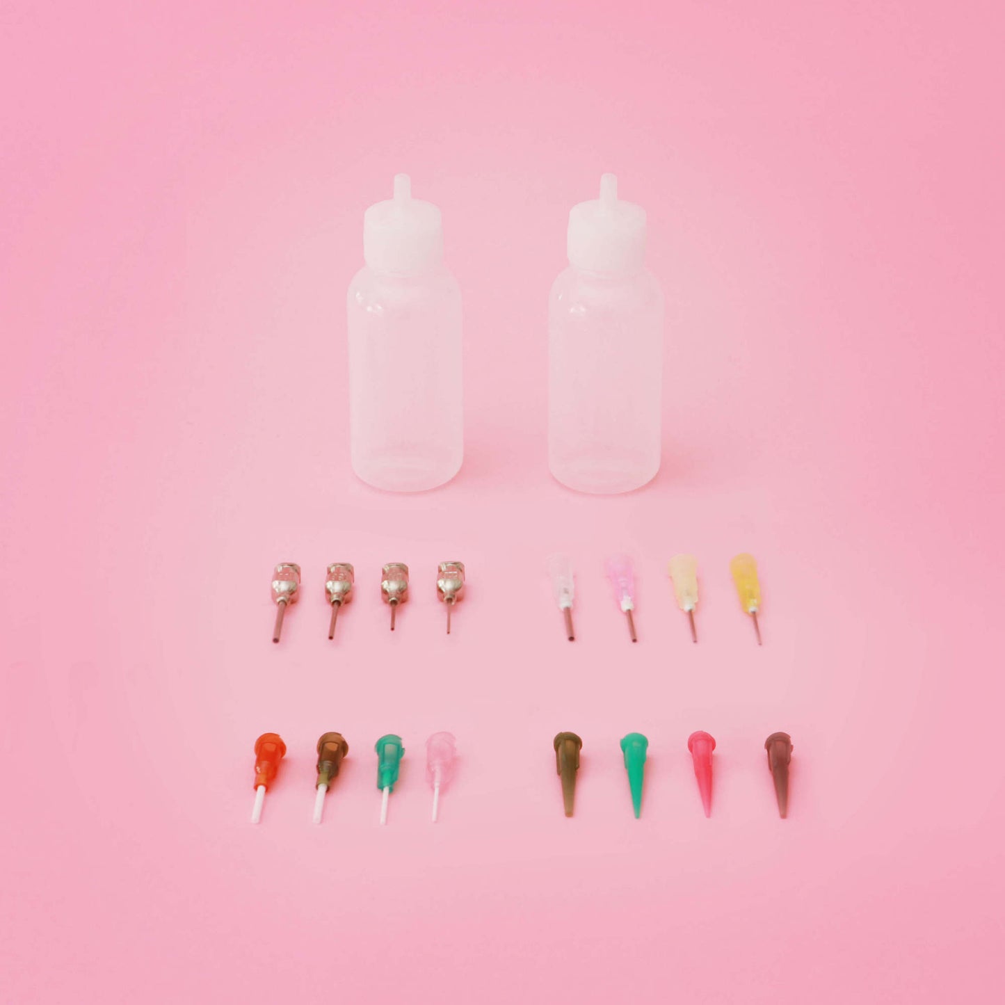 2 Henna Applicator Bottles with 16 Tips