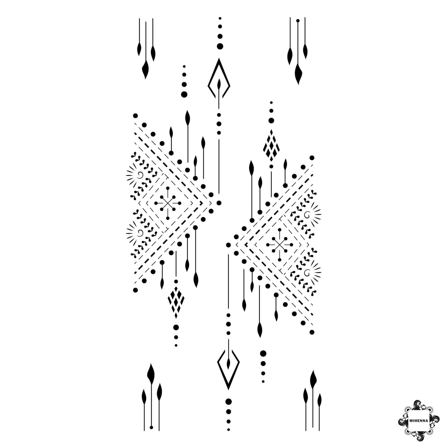 Ruma - Geometric henna stencil