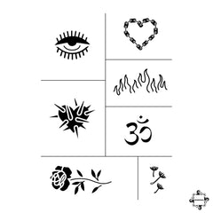 Yang - mini henna tattoo stencil