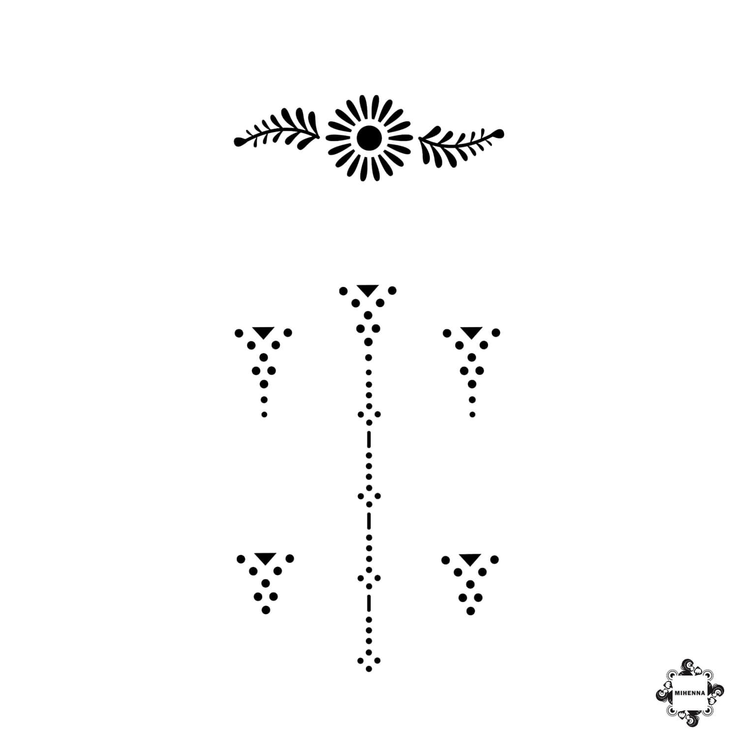 Aria - ring henna design sticker stencil