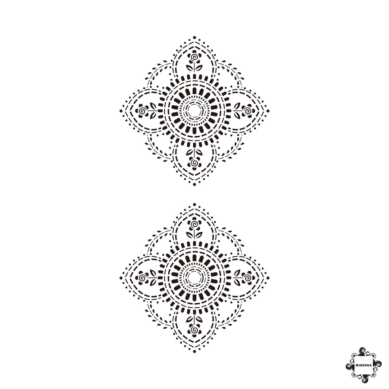 Mandala Henna Stencil with Floral Elements | Now at Mihenna mandala-henna-stencil-with-floral-elements-now-at-mihenna