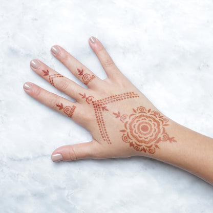Camellia - jewelry and mandala henna designs for hands 