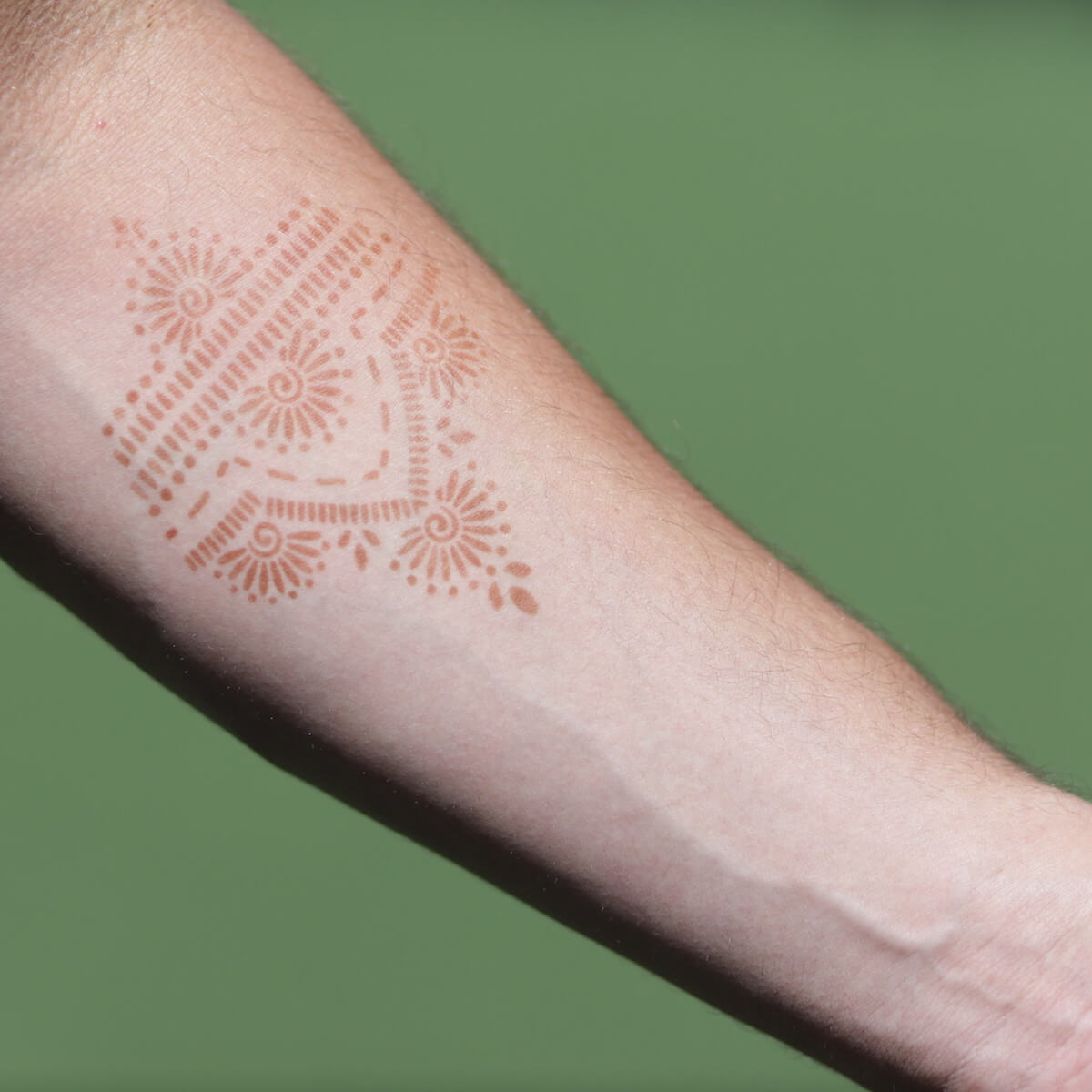Dahlia - men's henna tattoo on inner arm