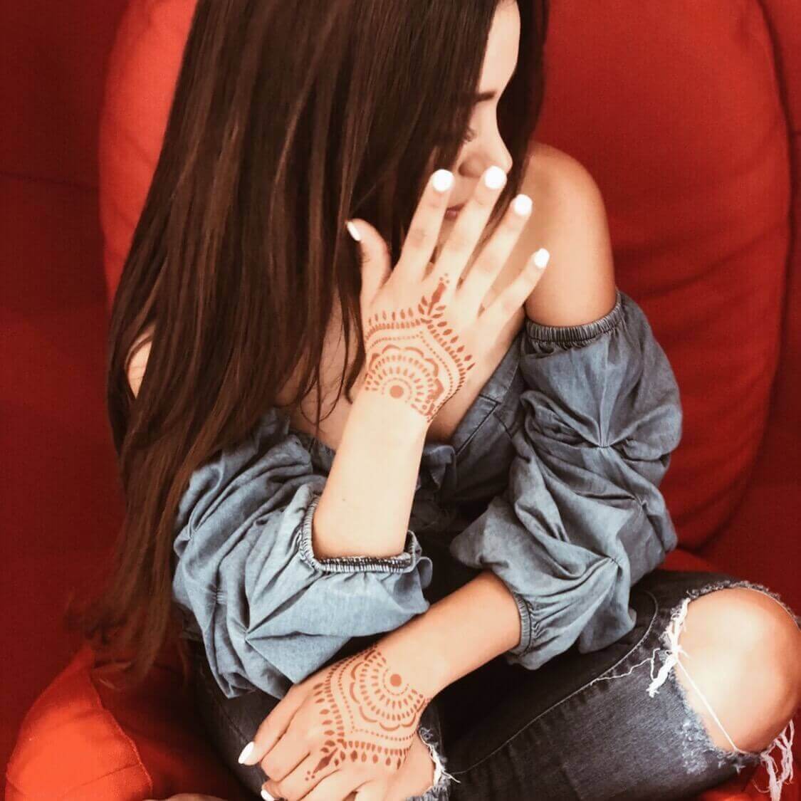Fierce - DIY henna design on back of hand