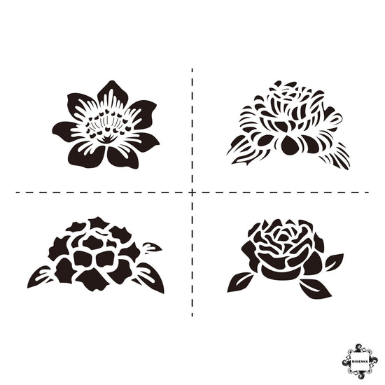 Four Flower Henna Tattoo Designs