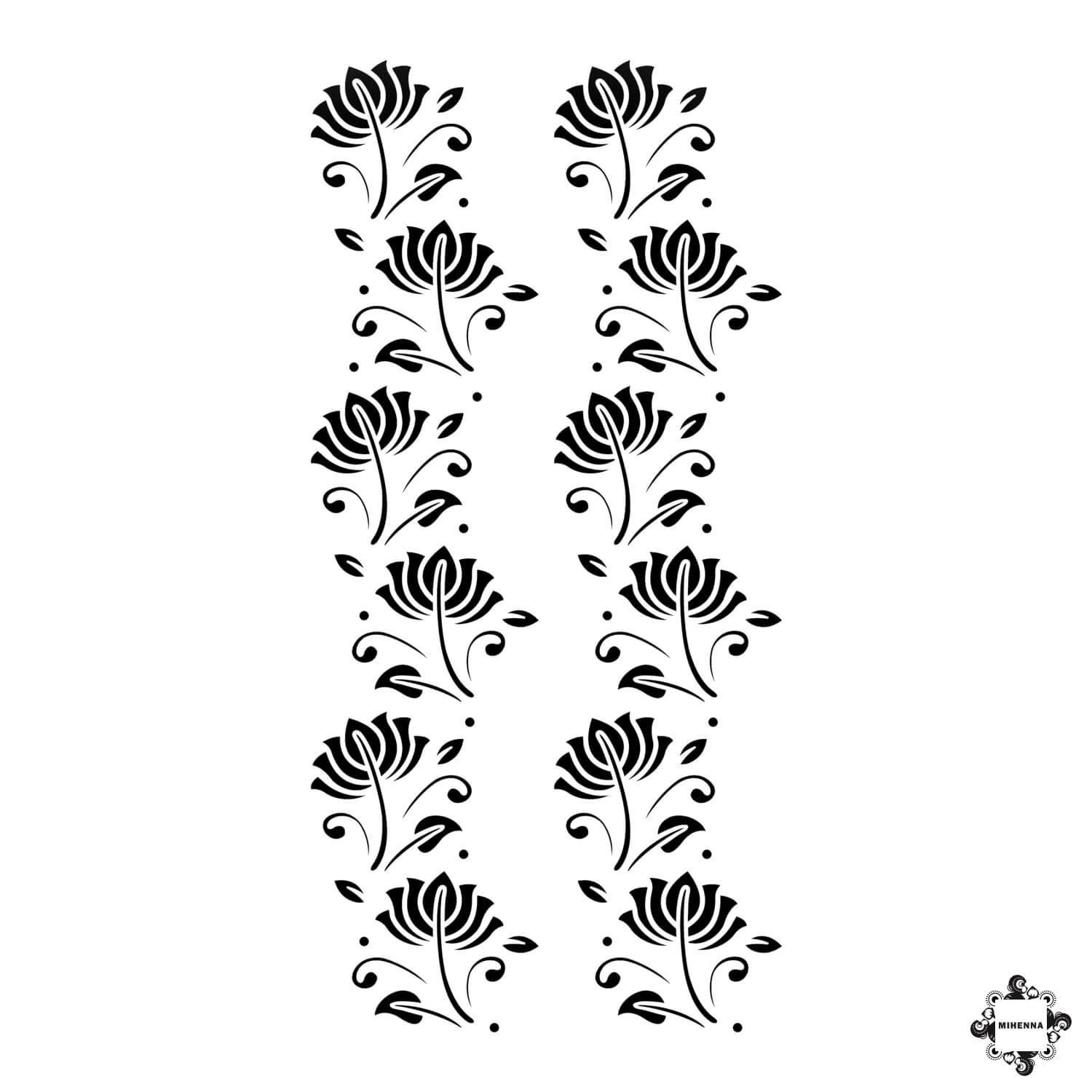Jasmine - floral henna design stencil sticker