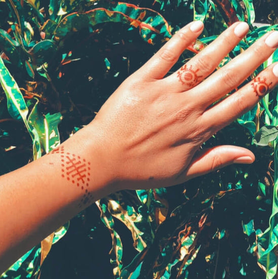 Karma - geometric henna design on wrist
