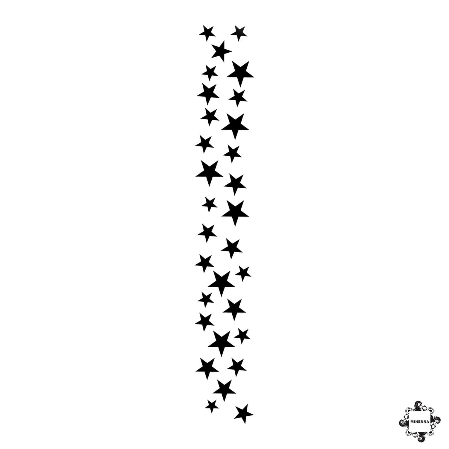 Stellar - star henna tattoo stencil