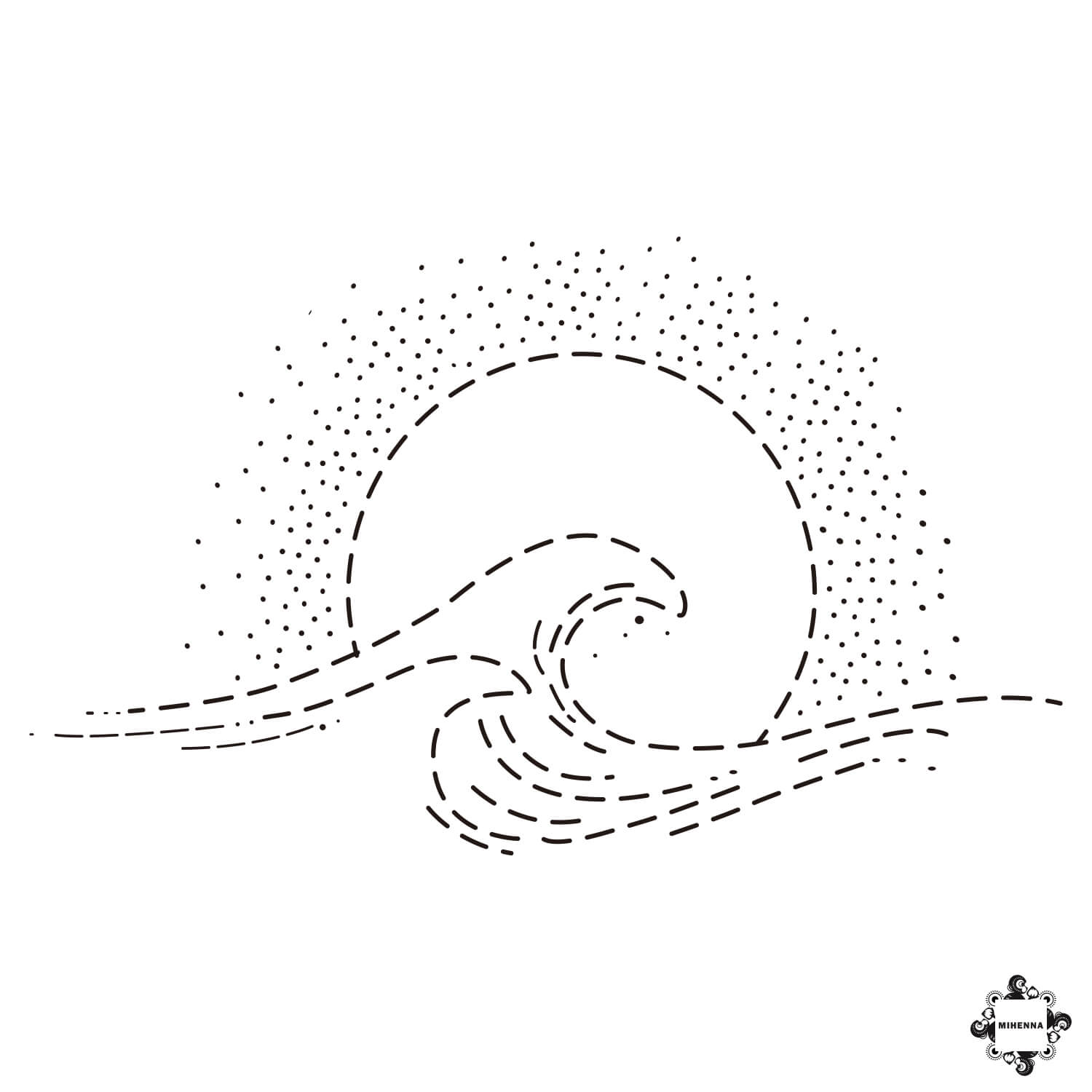 Waves Henna Stencil