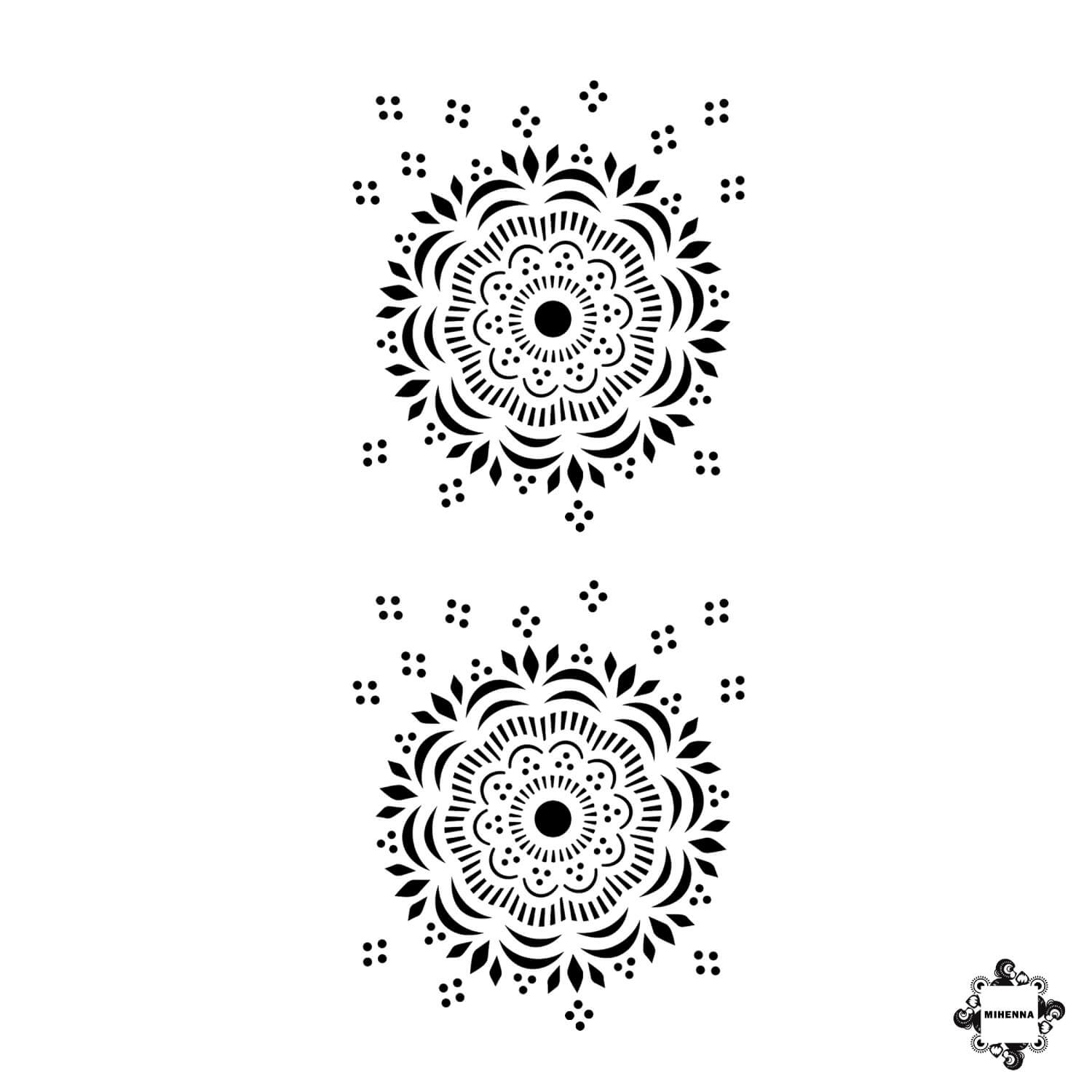 Blossom - mandala henna design sticker stencil