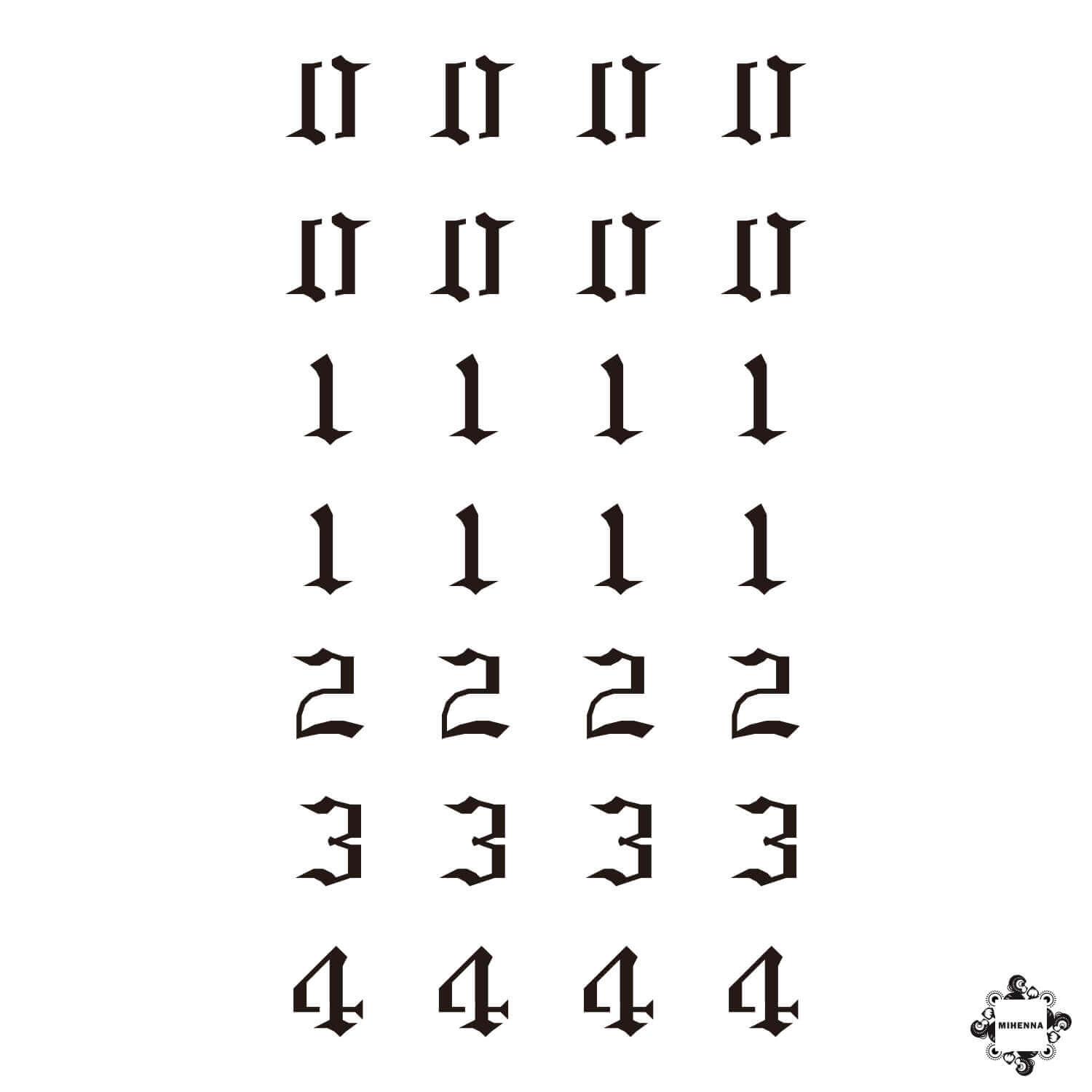 gothic numbers