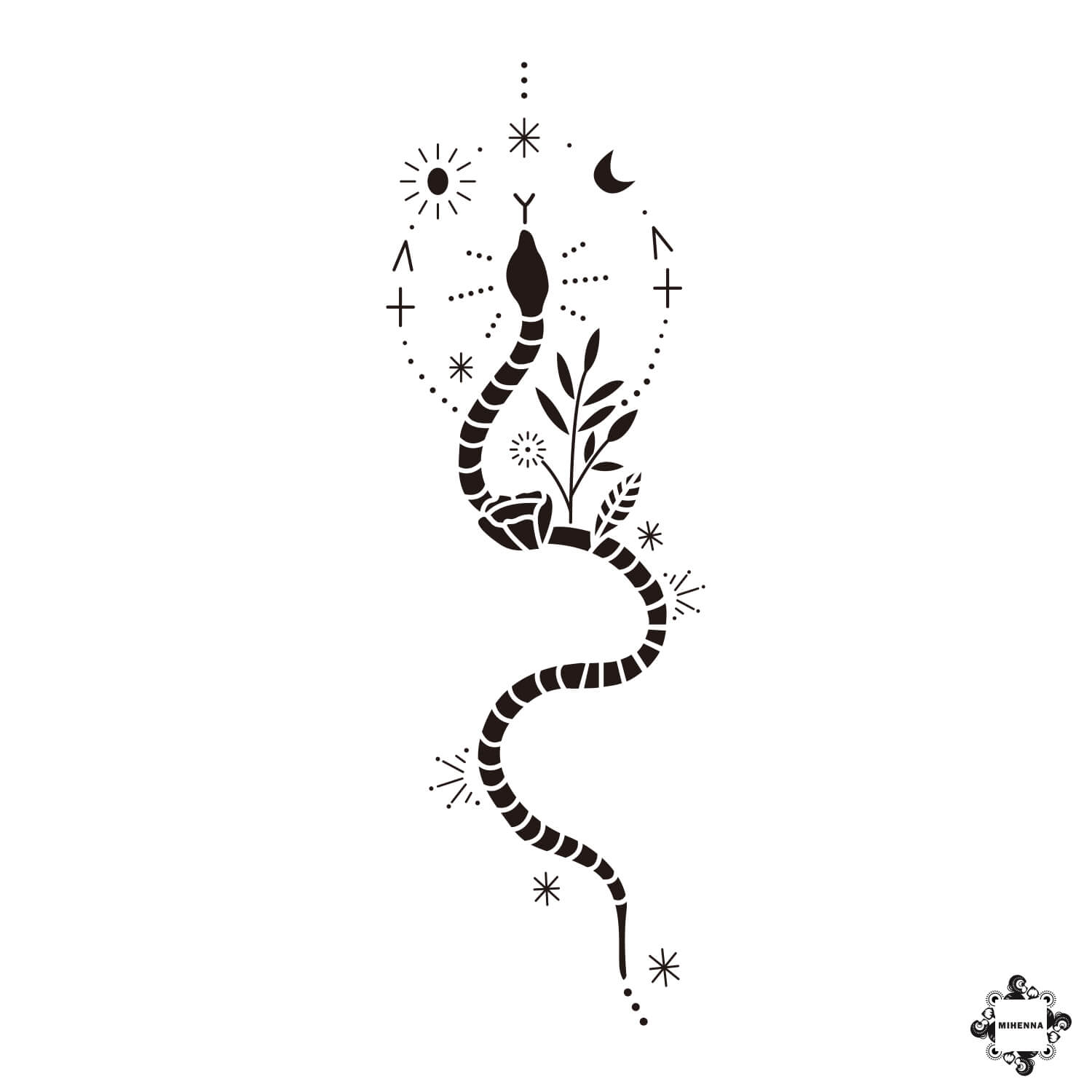 Sabrina - snake henna tattoo stencil