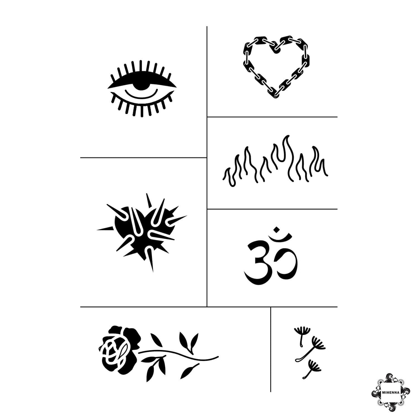 Yang - Small henna tattoos stencil