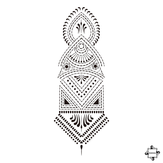 Zena - geometric henna tattoo stencil